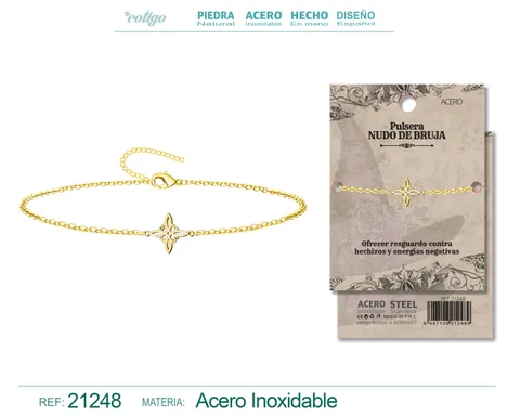 PULSERA NUDO BRUJA ACERO DORADO