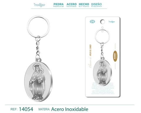 LLAVERO VIRGEN CARMEN ACERO INOXIDABLE