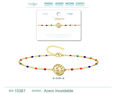 PULSERA ACERO MULTICOLOR CON AMANCER