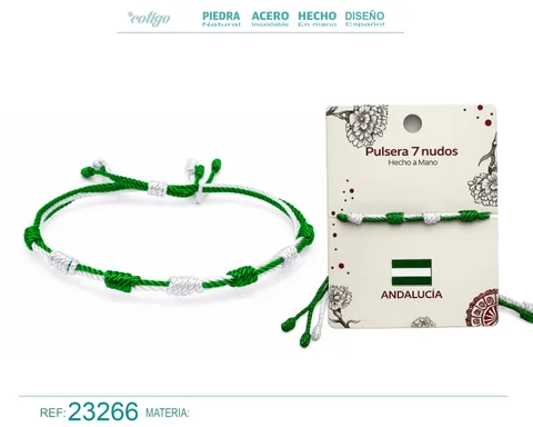 PULSERA 7 NUDOS DE BANDERA DE  ANDALUCIA