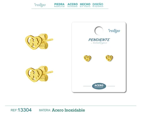 PENDIENTE ACERO  INOXIDABLE COLOR DORADO