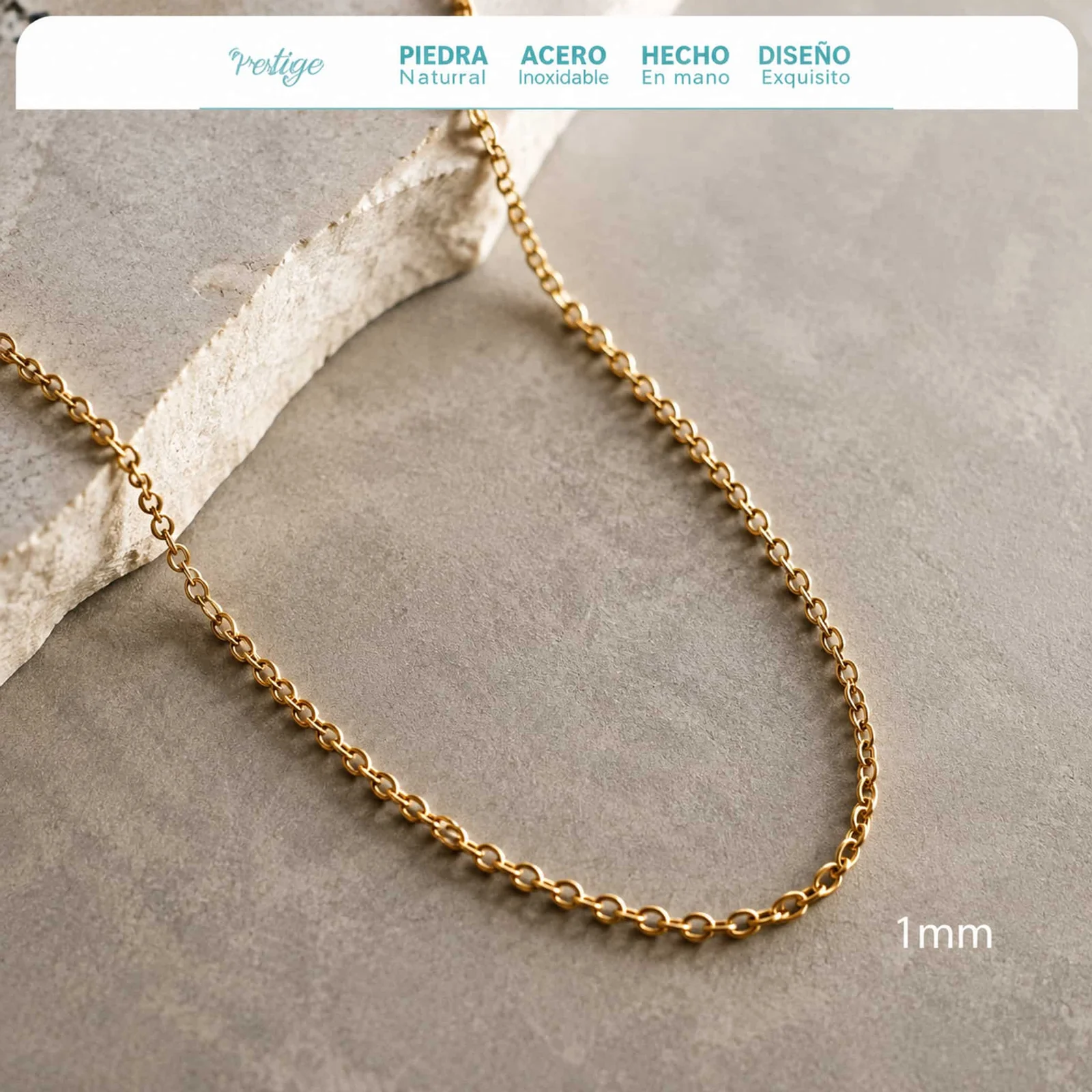 COLLAR DE CADENA ACERO DORADO