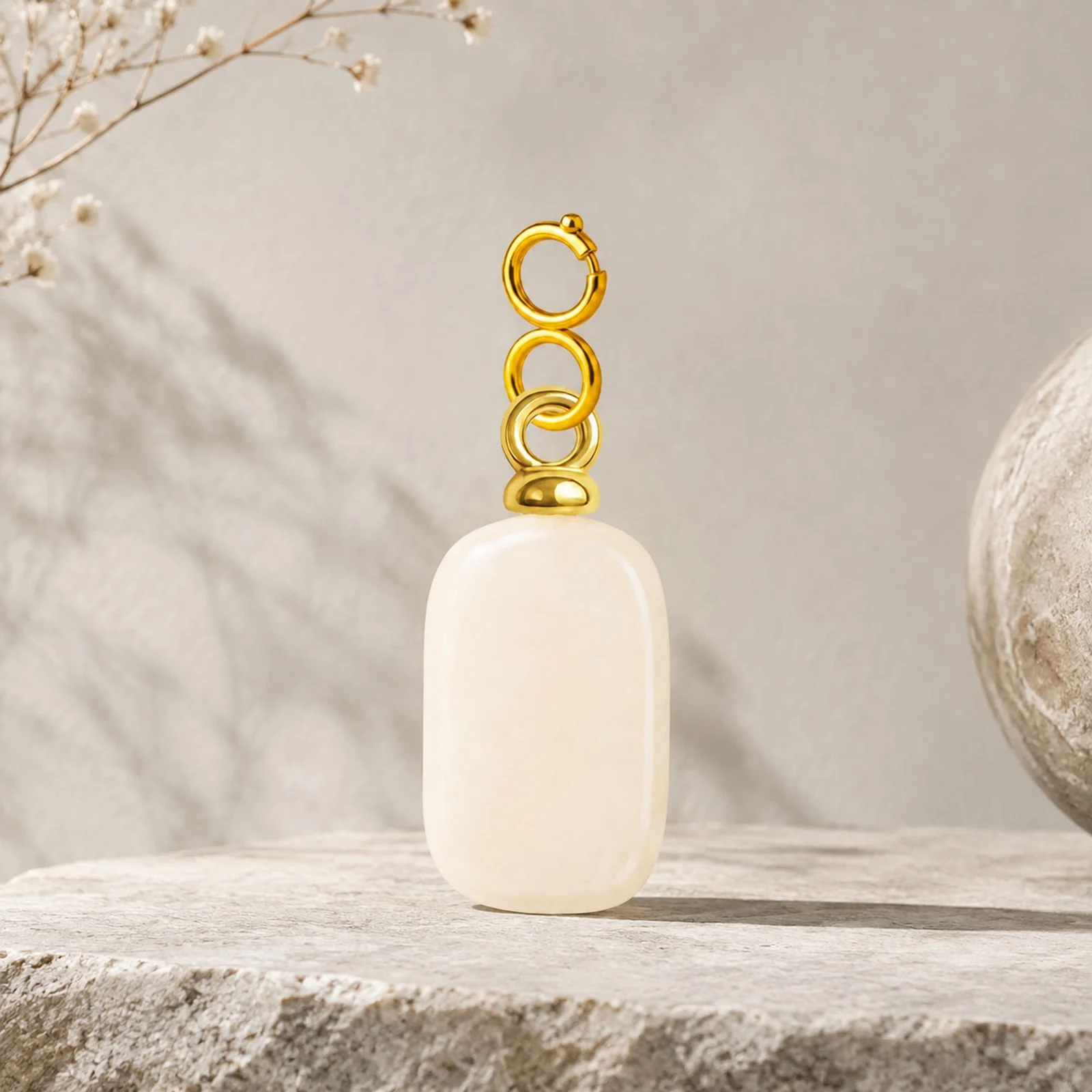 CHARM ACERO DORADO CHAPADO ORO 14 K-CON CIERRE