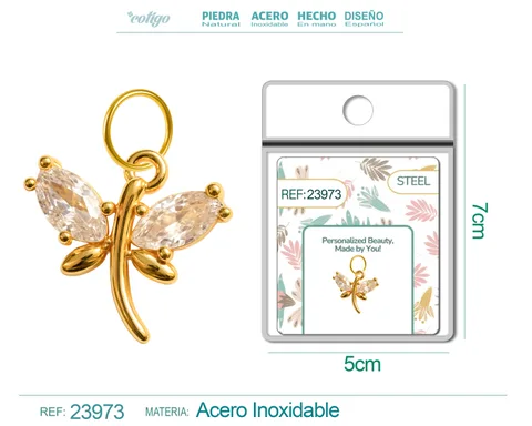CHARM DE COBRE CHAPADO ORO 14K CON CIRCONITA