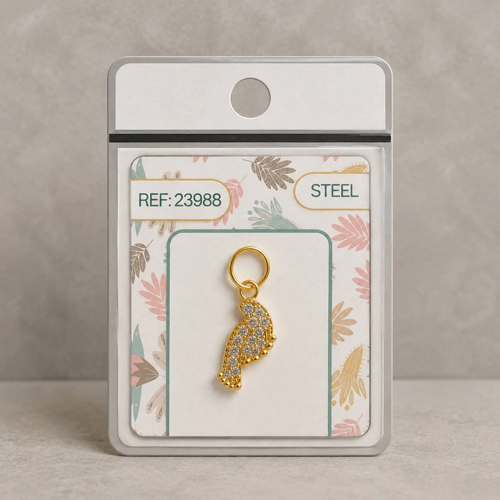 CHARM DE COBRE CHAPADO ORO 14K CON CIRCONITA