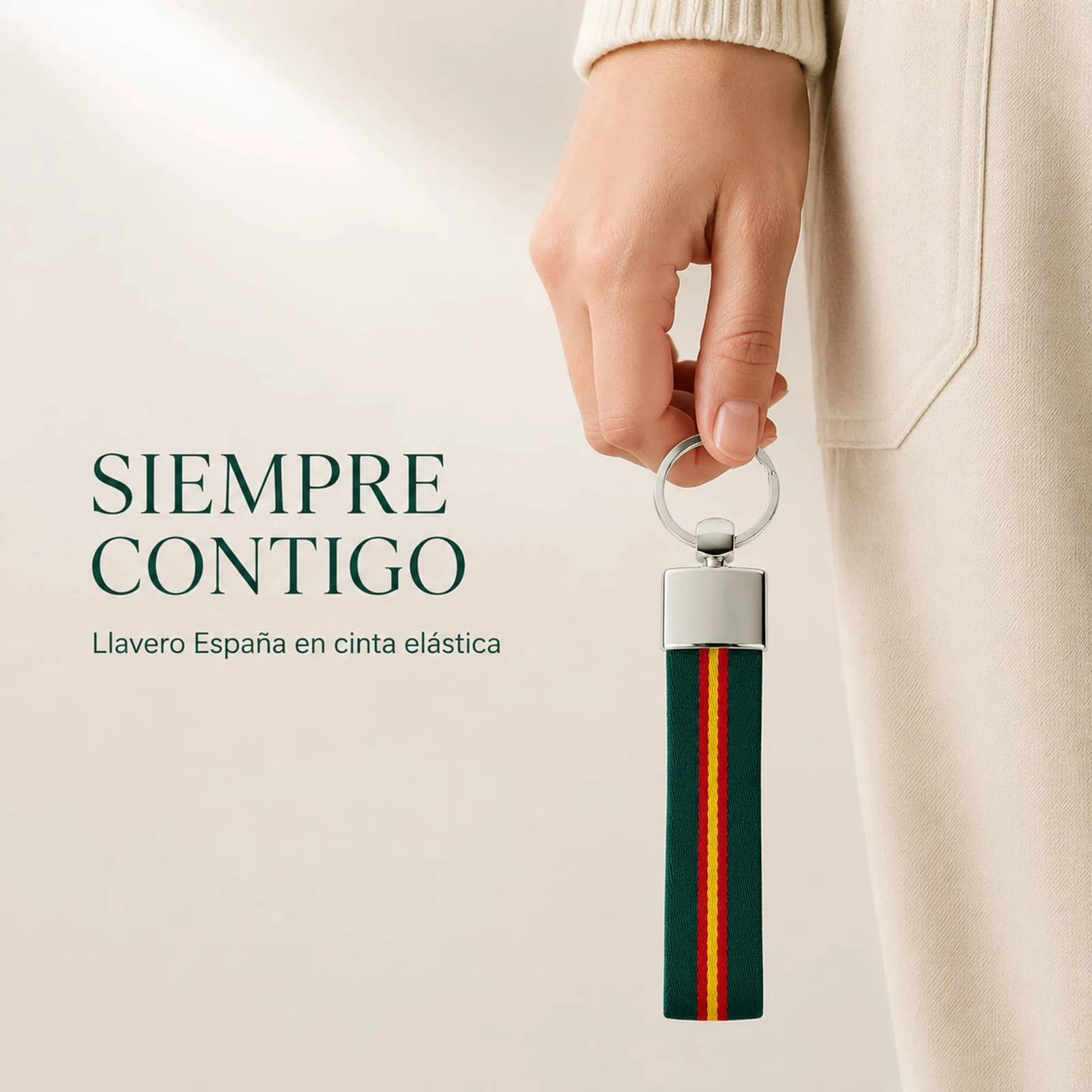LLAVERO BANDERA ESPAÑA DE CINTA ELÁSTICA