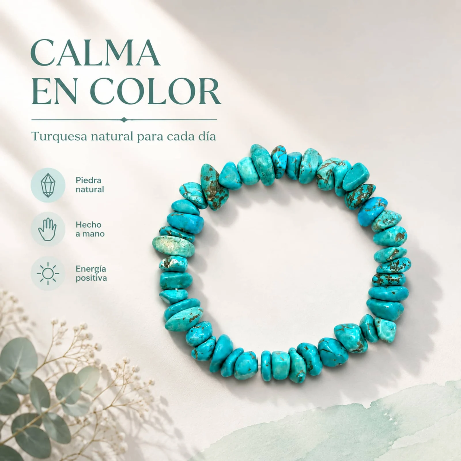 Pulsera Piedra natural Turquesa