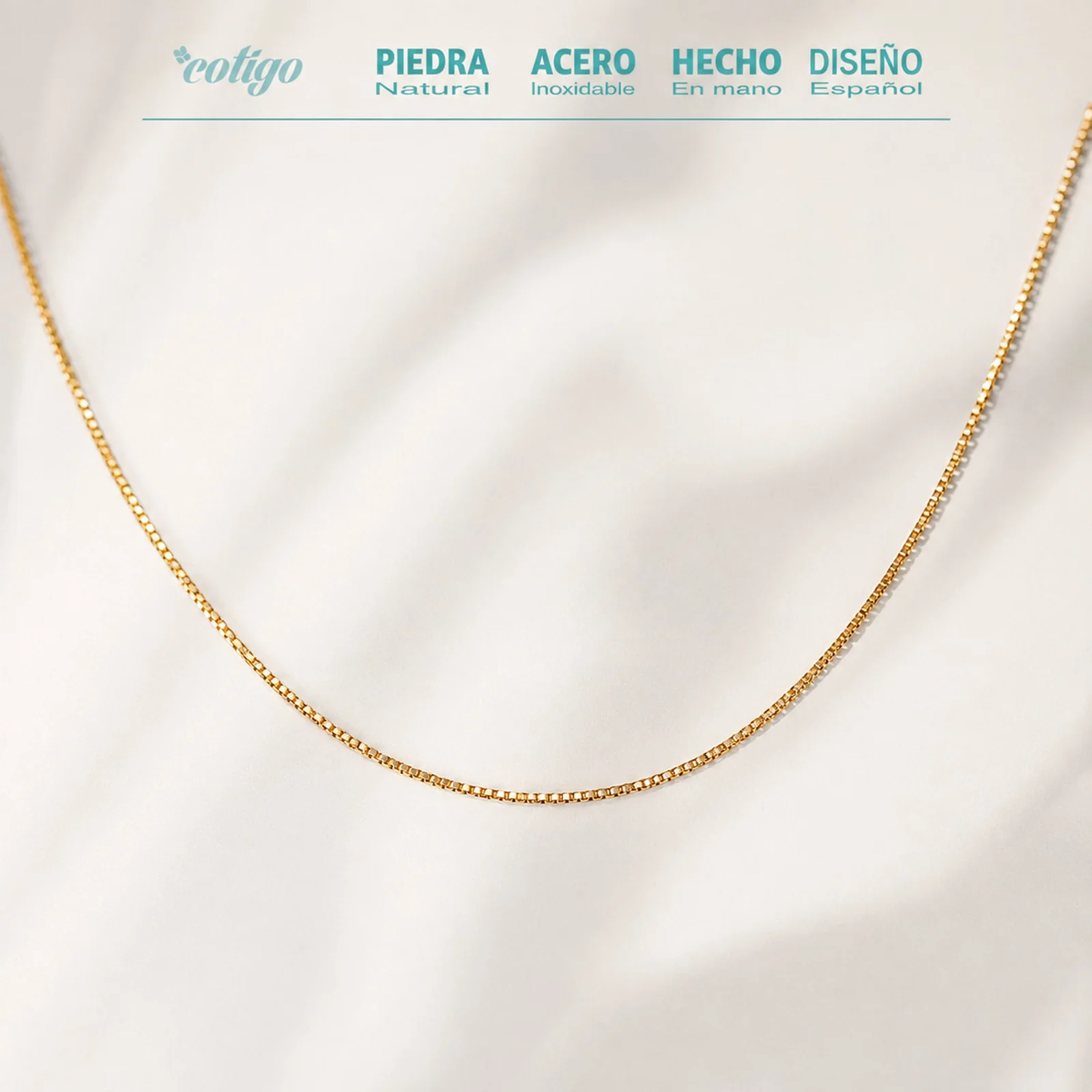 COLLAR DE CADENA ACERO DORADO