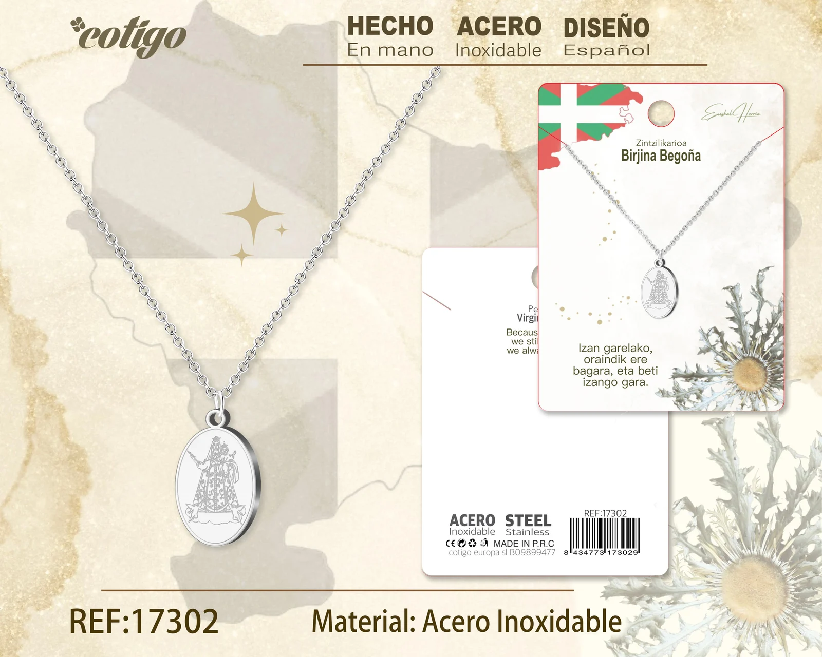 COLLAR BIRJINA BEGOÑA-ACERO COLOR PLATEADO