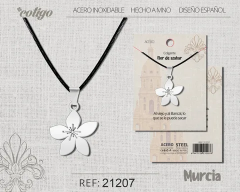 COLGANTE FLOR DE AZAHAR ACERO PLATEADO