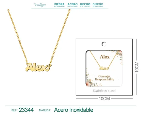 COLLAR NOMBRE INGLES ALEX ACERO CON SOBRE