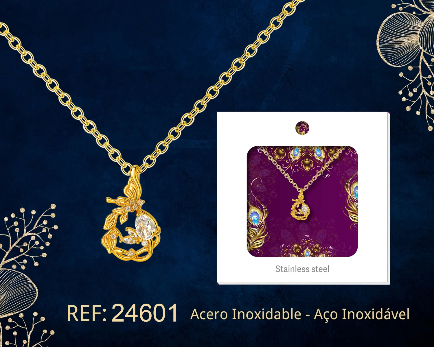COLGANTE CHAPADO ORO 14K CON CIRCONITA