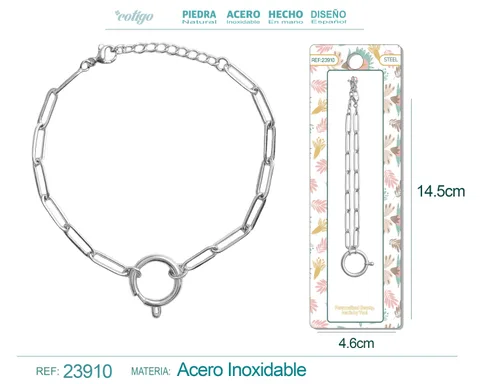 COLLAR DE CADENA ACERO COLOR PLATEADO PARA CHARM
