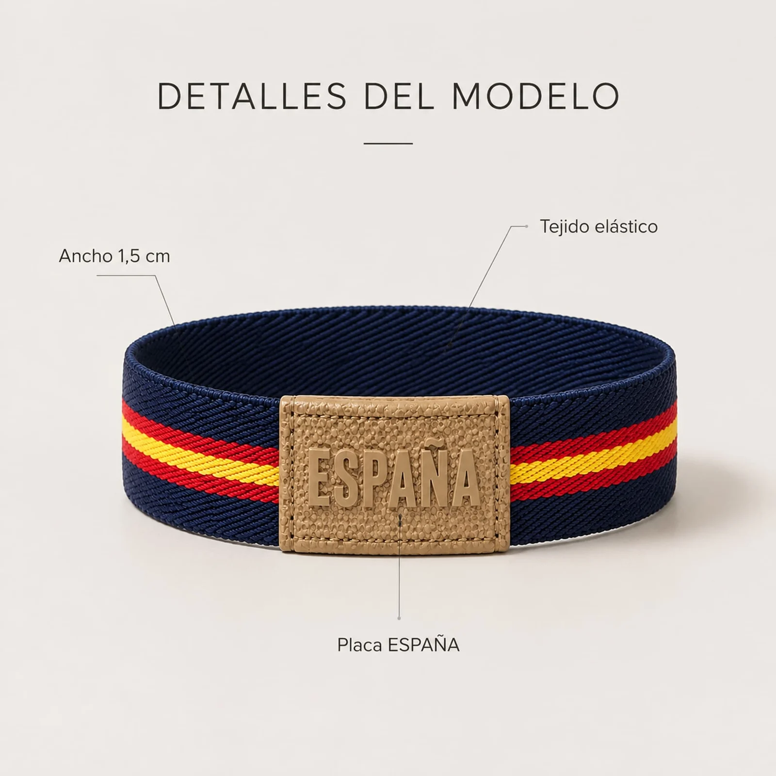 PULSERA ESPAÑA ELÁSTICO ANCHO 1.5CM VERDE