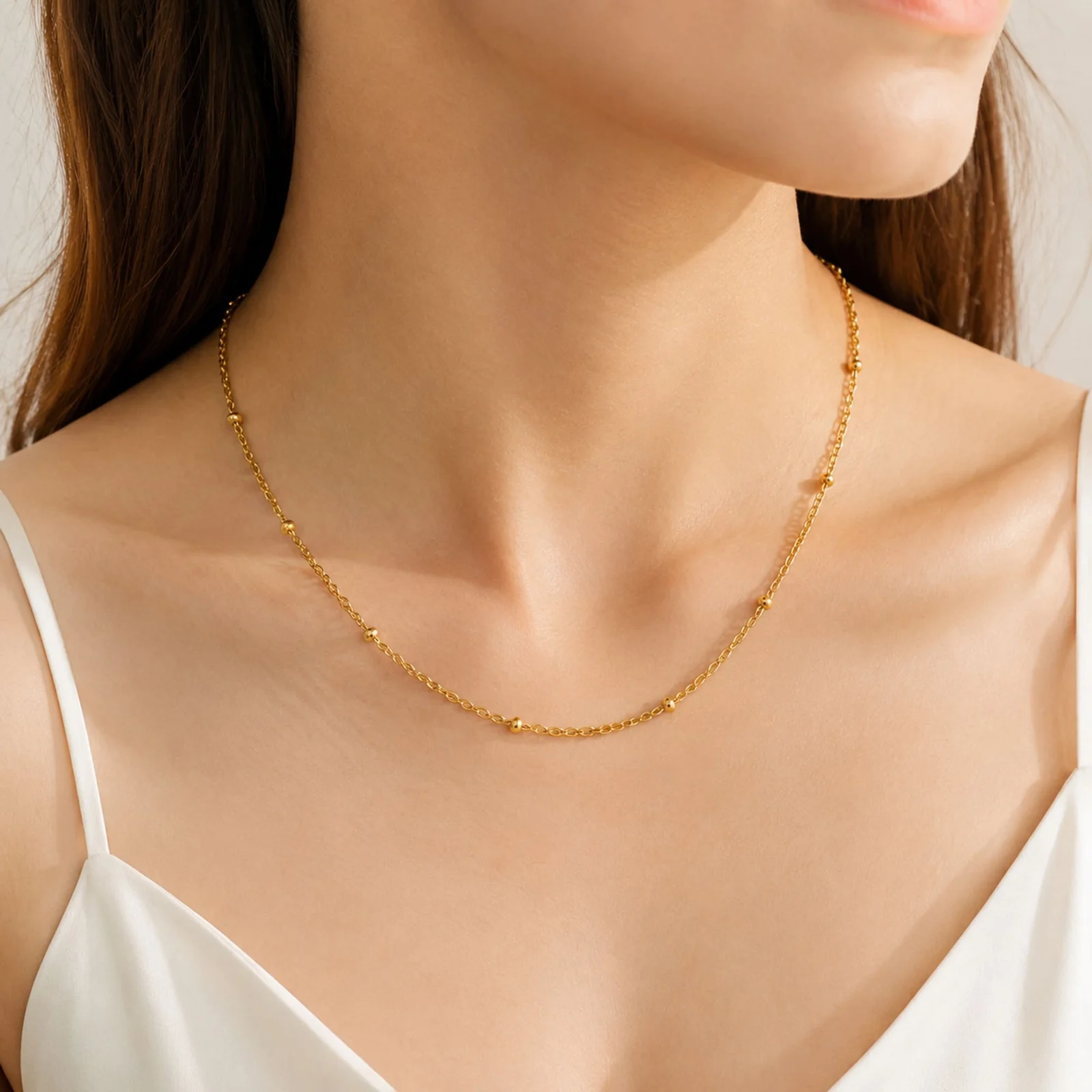 COLLAR DE CADENA ACERO DORADO