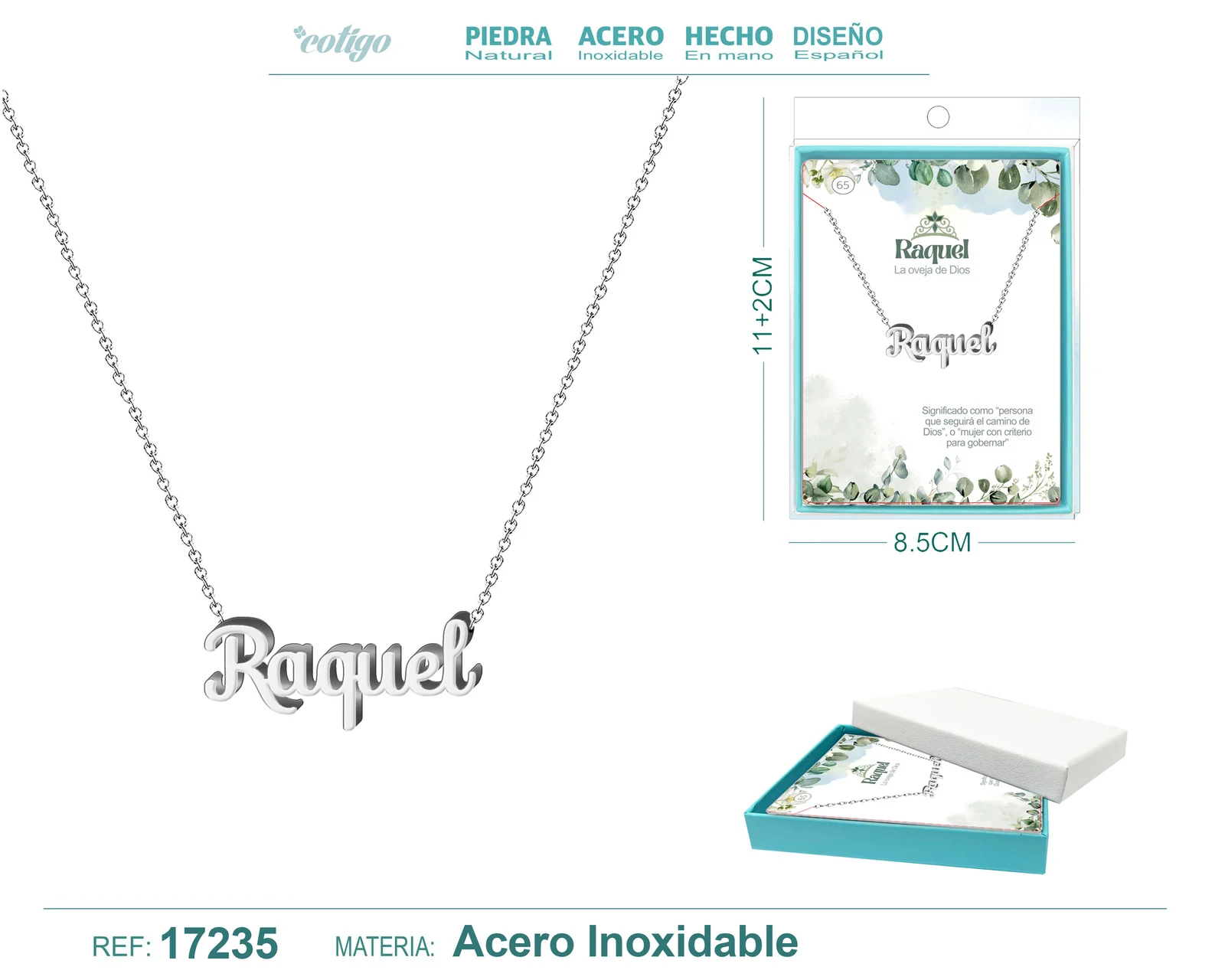 COLLAR RAQUEL ACERO COLOR PLATEADO