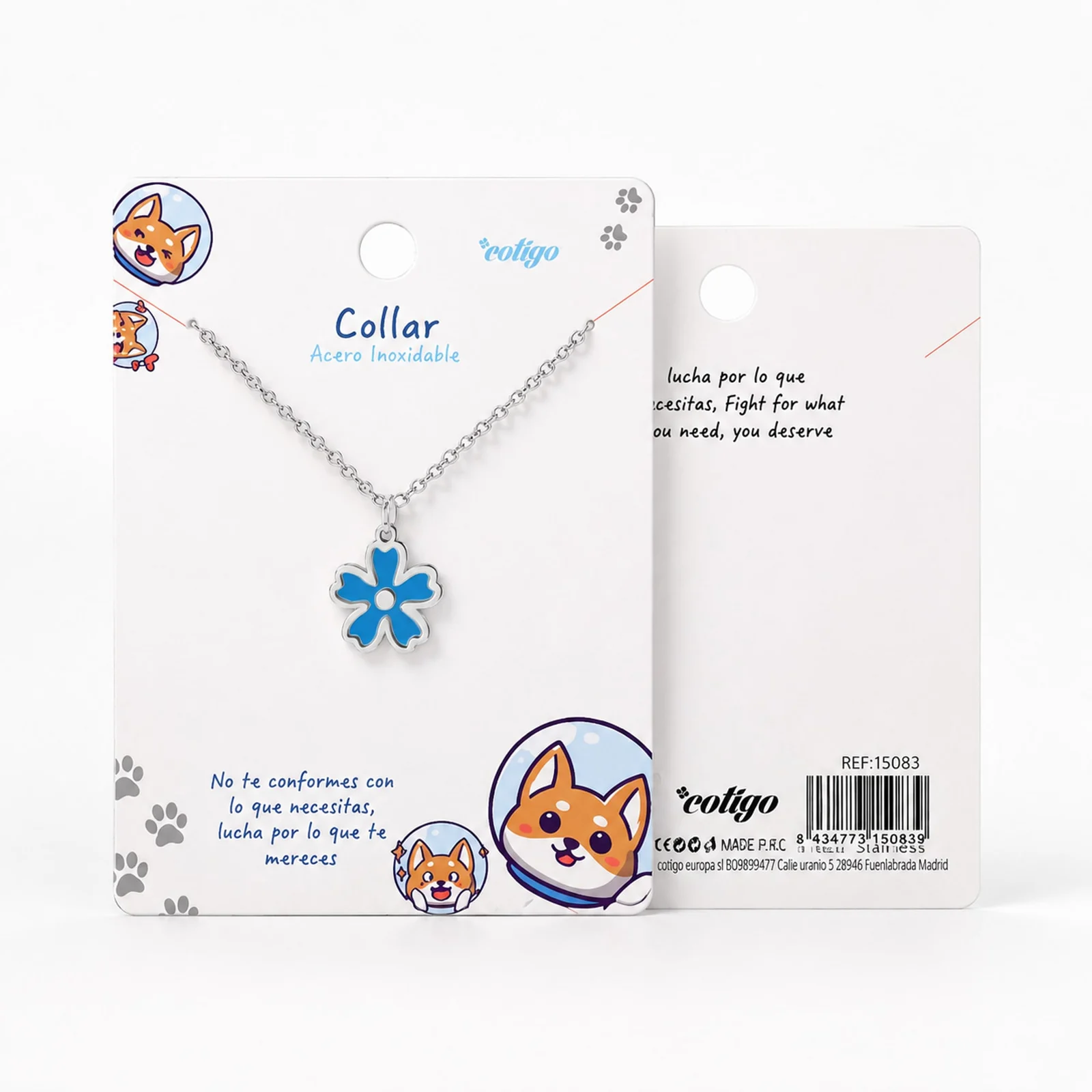 COLLAR NIÑA ACERO COLOR PLATEADO