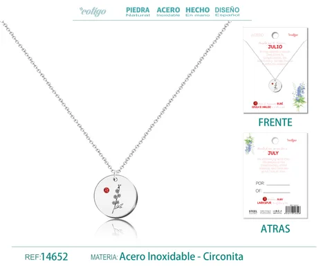 COLLAR ACERO PARA NACIMIENTO DE JULIO PLATEADO