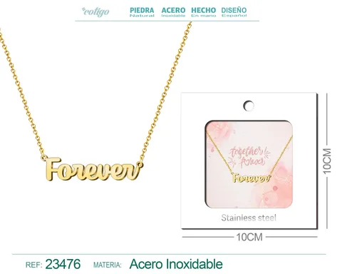 COLLAR INGLES PARA FOREVER ACERO CON SOBRE