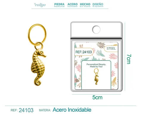 CHARM ACERO DORADO CHAPADO ORO 14 K