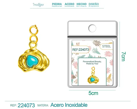 CHARM ACERO DORADO CHAPADO ORO 14 K-CON CIERRE