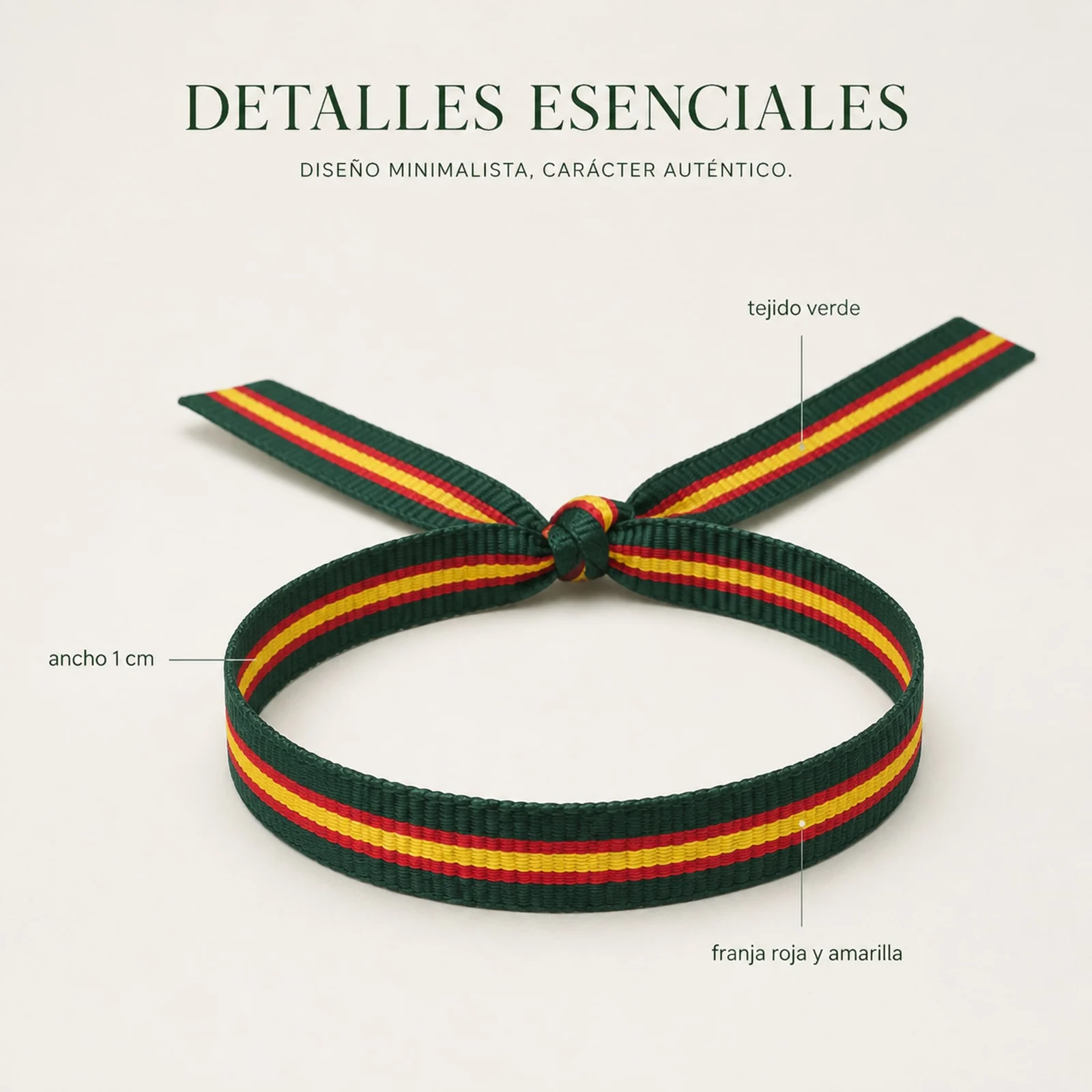 PULSERA ESPAÑA ANCHO 1CM VERDE