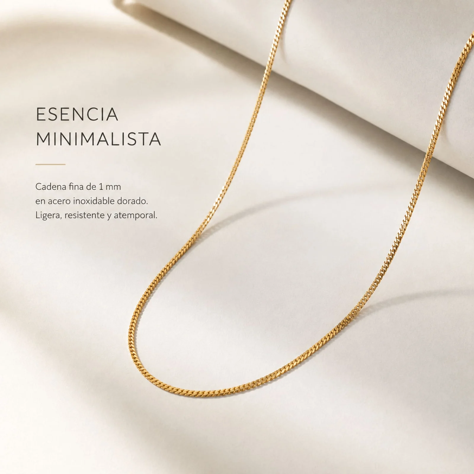 COLLAR DE CADENA ACERO DORADO