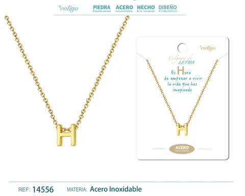 COLLAR LETRA H COLOR DORADO