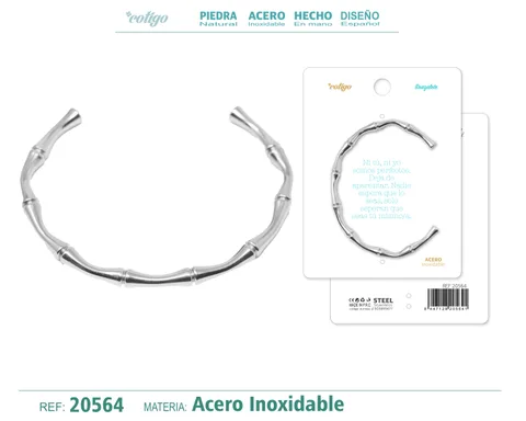 BRAZALETE ACERO COLOR PLATEADO
