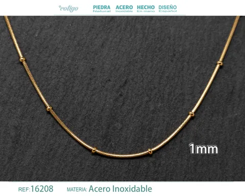 COLLAR DE CADENA ACERO DORADO