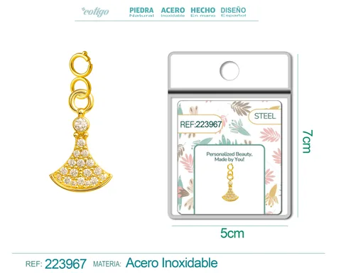 CHARM DE COBRE CHAPADO A ORO 14K CON CIRCONITA-CON CIERRE