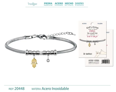 PULSERA DE DIPLOMA ACERO PARA MEJOR AMIGA