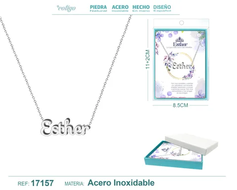 COLLAR ESTHER ACERO COLOR PLATEADO