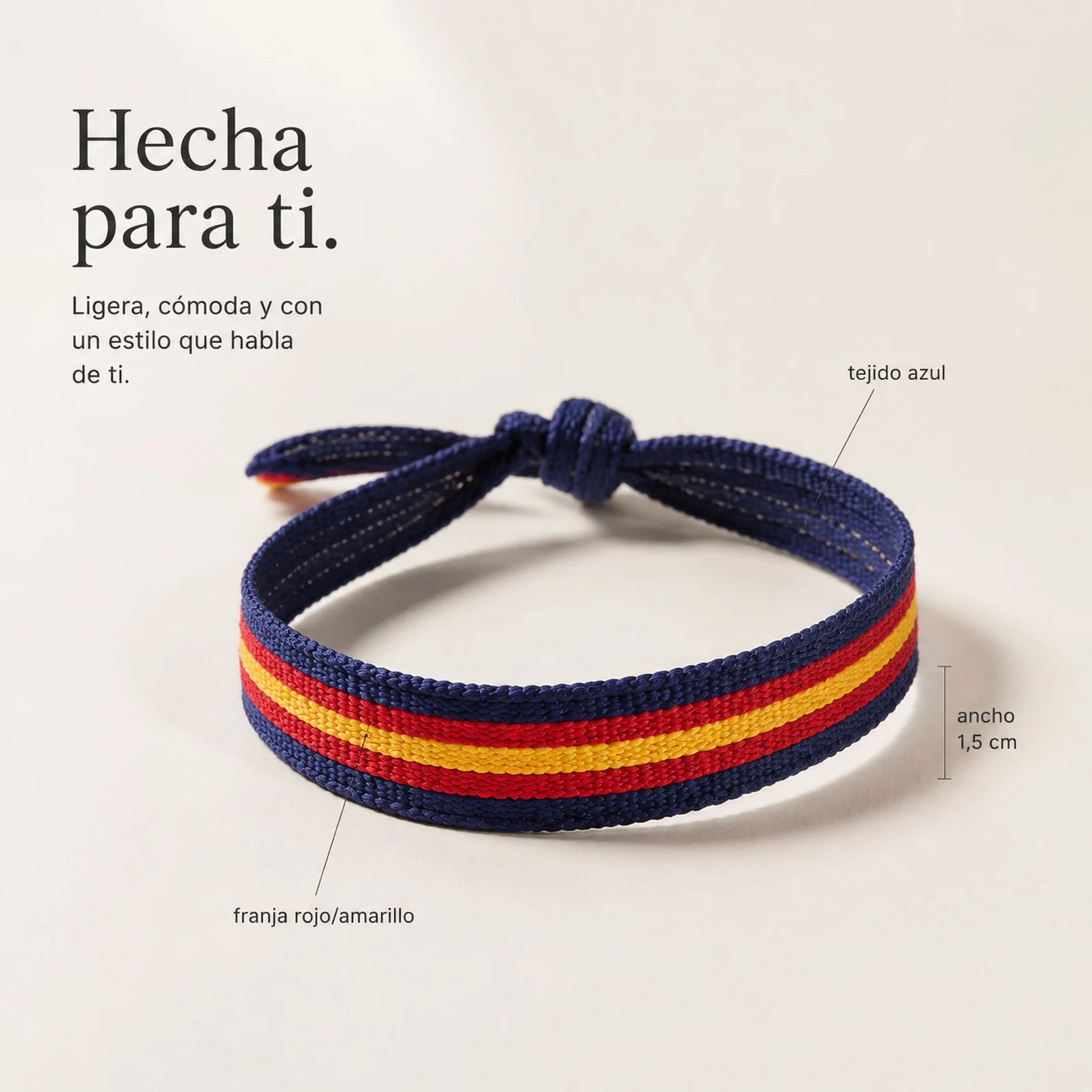 PULSERA ESPAÑA TEJIDO-AZUL