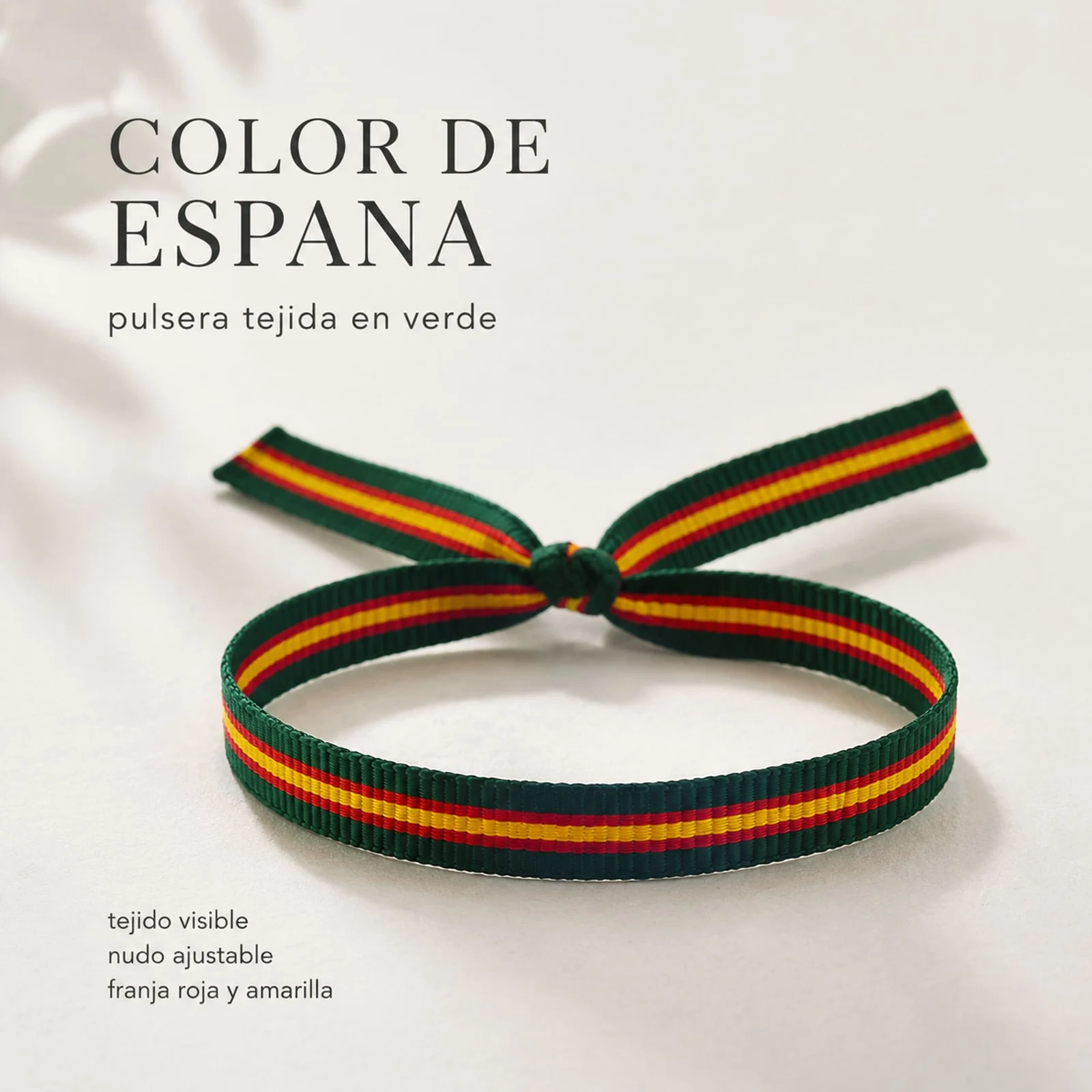PULSERA ESPAÑA ANCHO 1CM VERDE