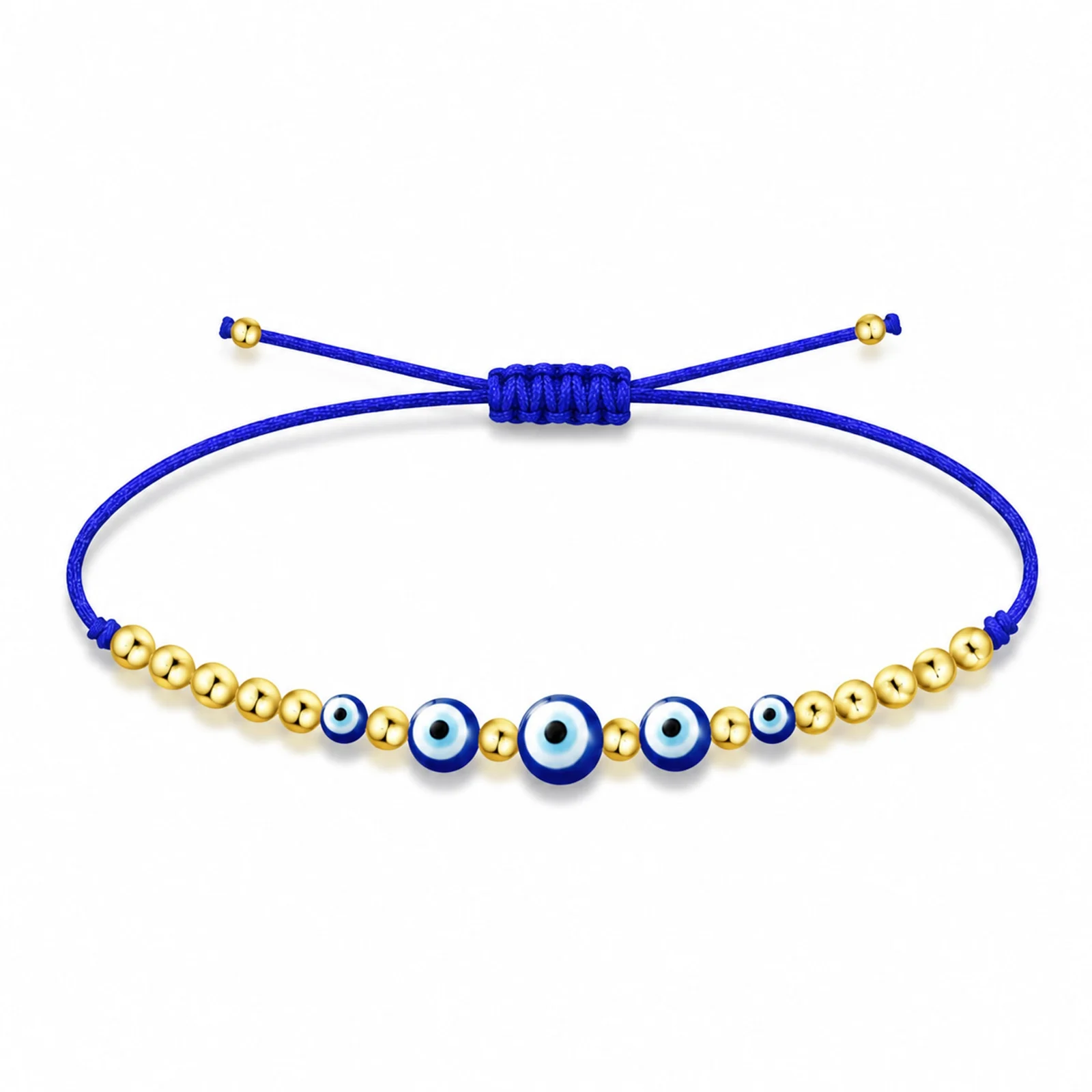 PULSERA OJO TURCO ACERO CON CORDÓN HILO ENCERADO