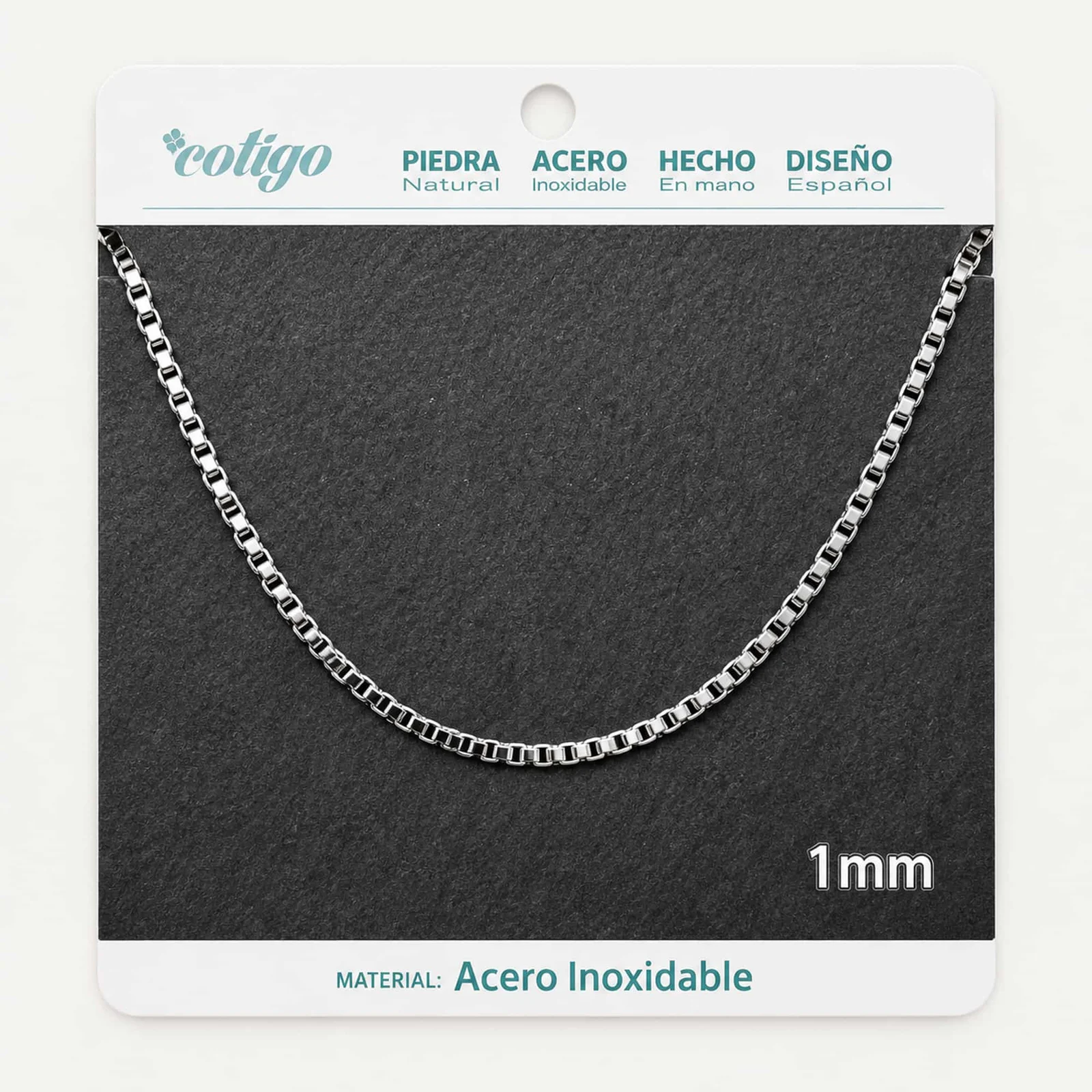 COLLAR DE CADENA ACERO PLATEADO
