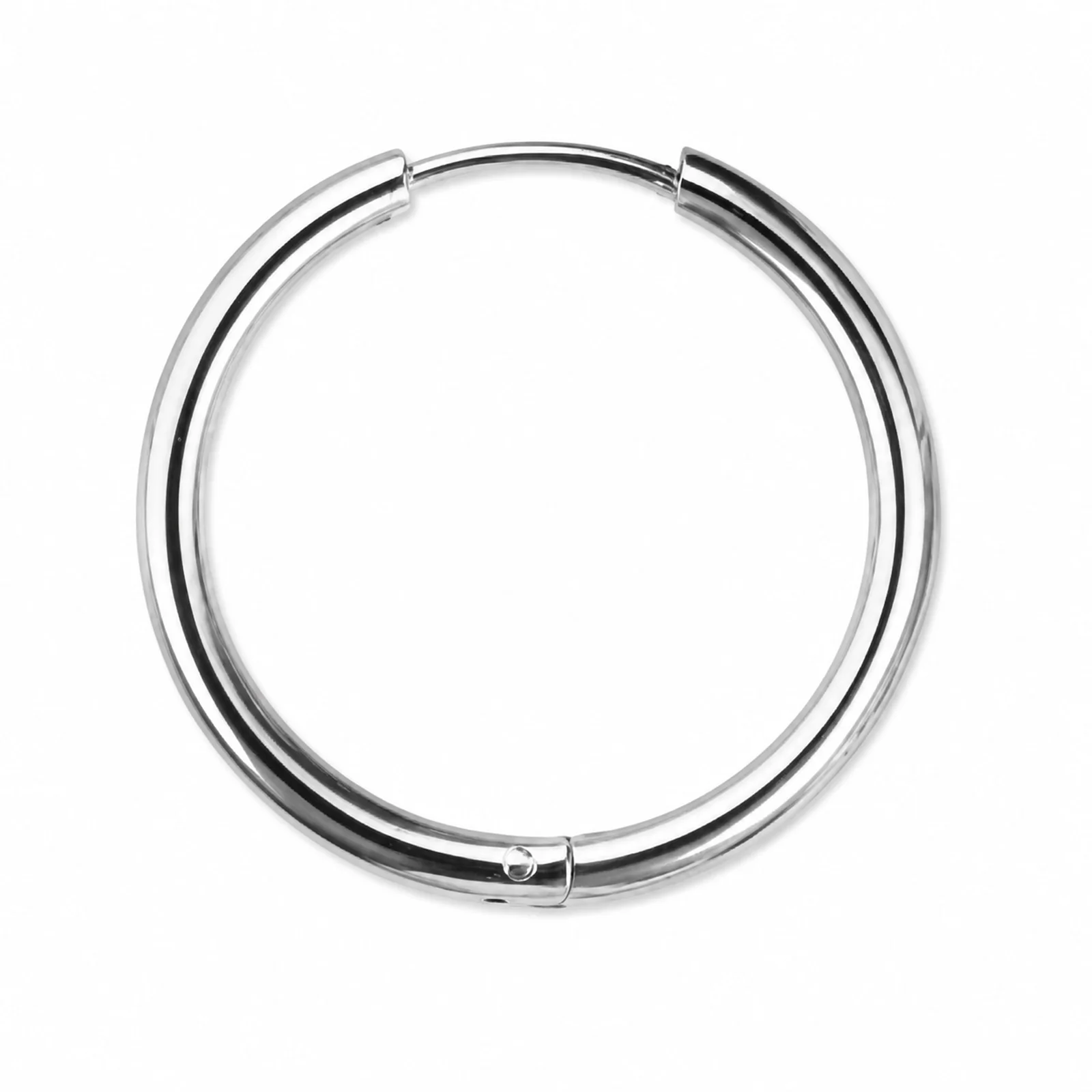 PENDIENTE DE ARO ACERO 16MM COLOR PLATEADO PARA CHARM