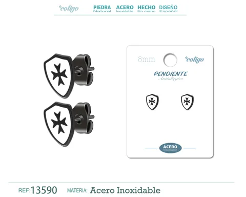 PENDIENTE ACERO COLOR NEGRO