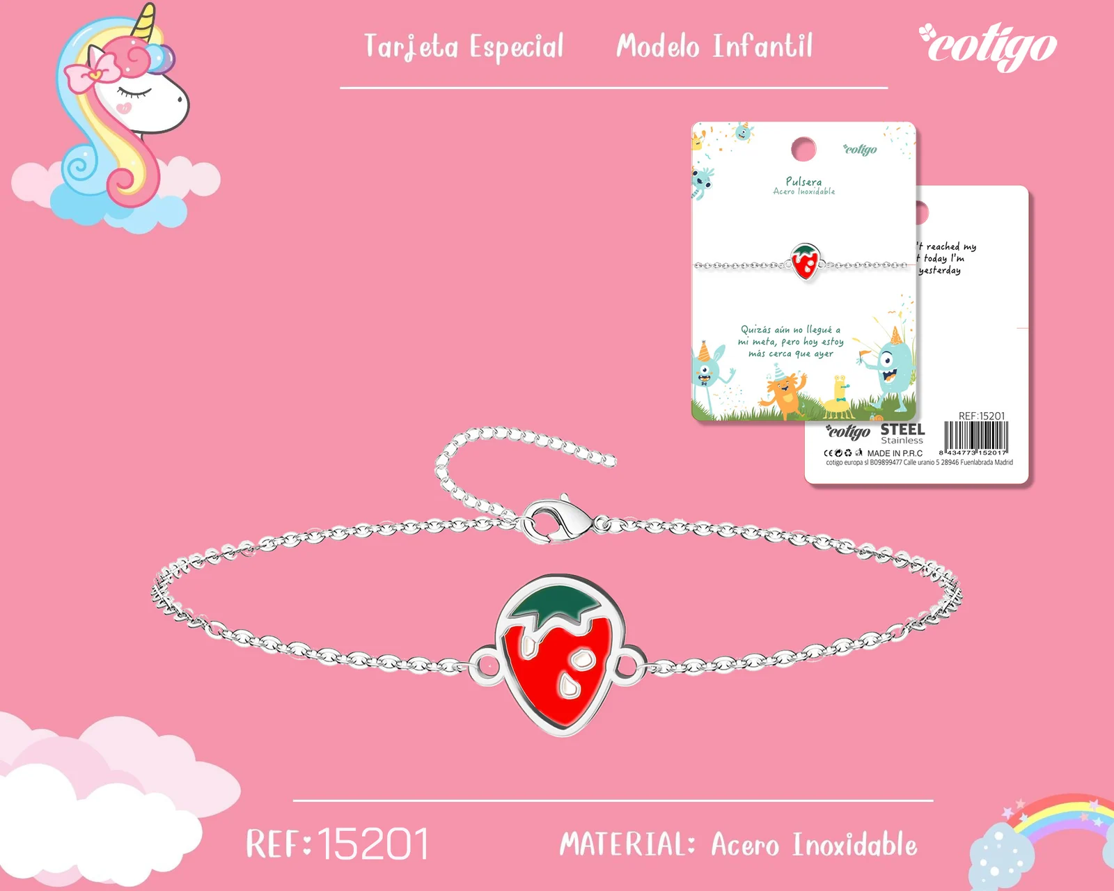 PULSERA DE NIÑA ACERO COLOR PLATEADO