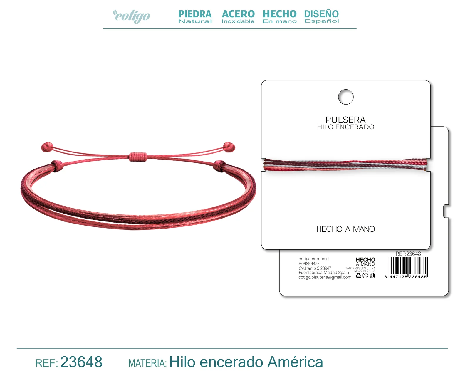 PULSERA HILO ENCERADO