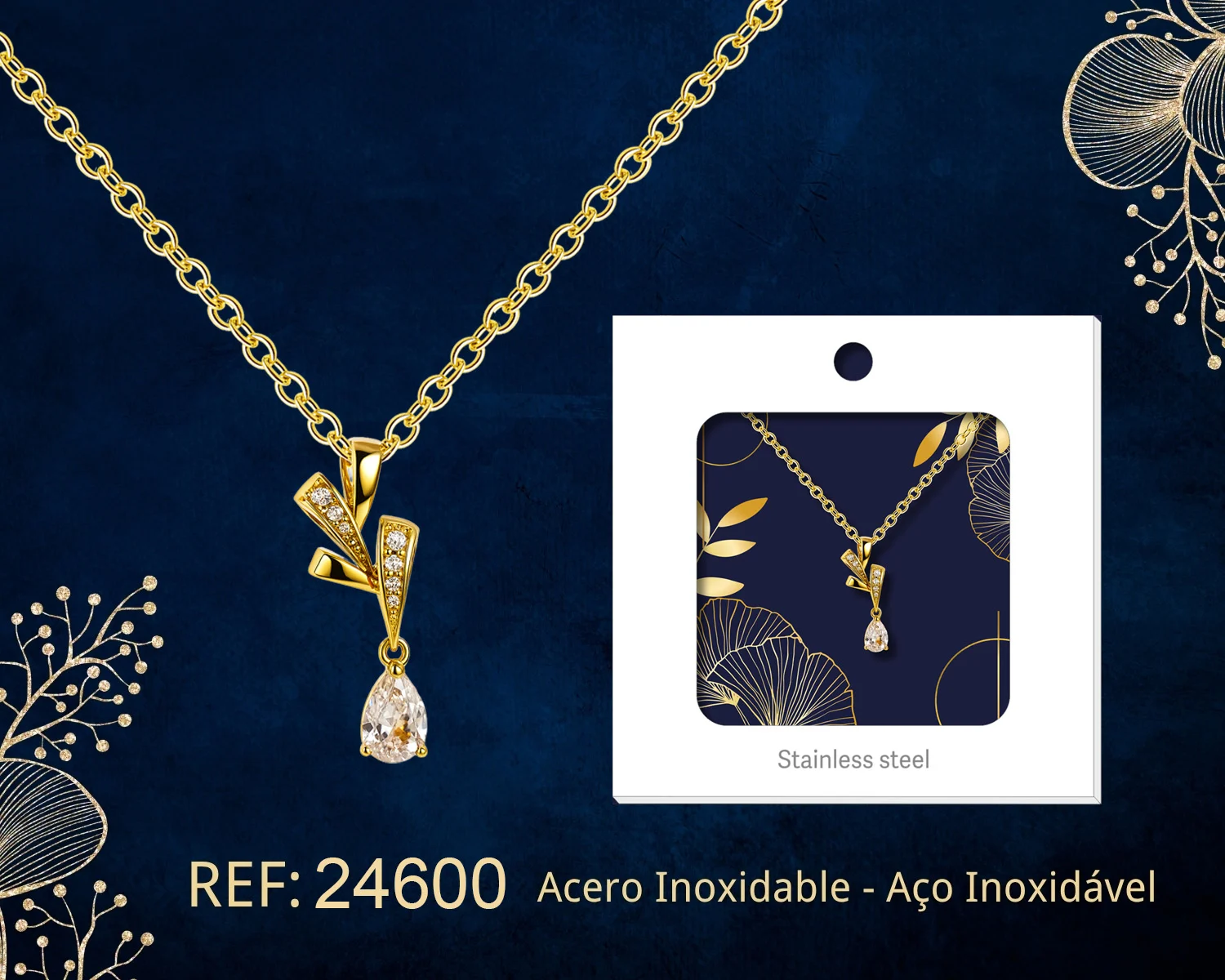 COLGANTE CHAPADO ORO 14K CON CIRCONITA