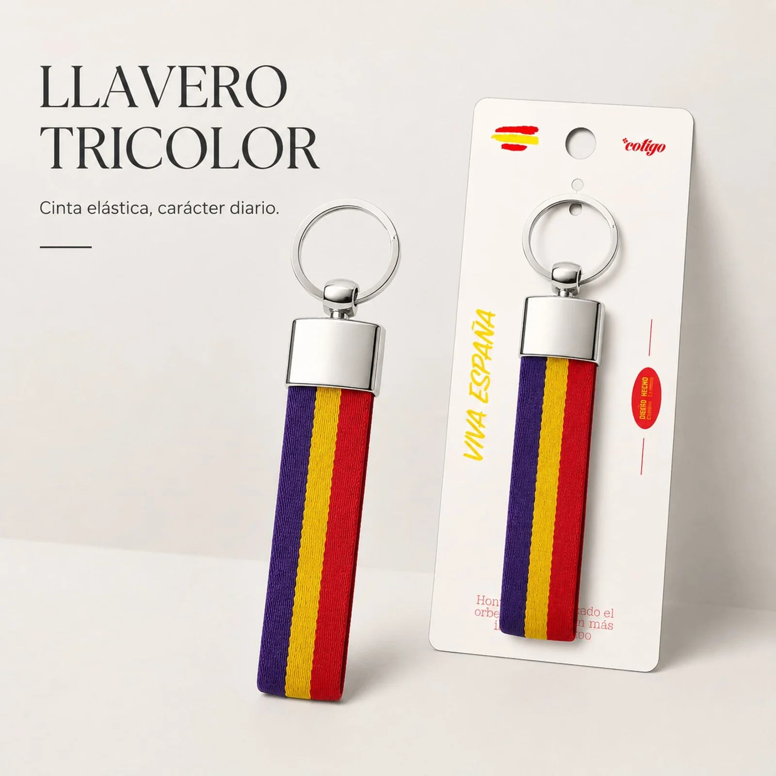 LLAVERO BANDERA ESPAÑA DE CINTA ELÁSTICA