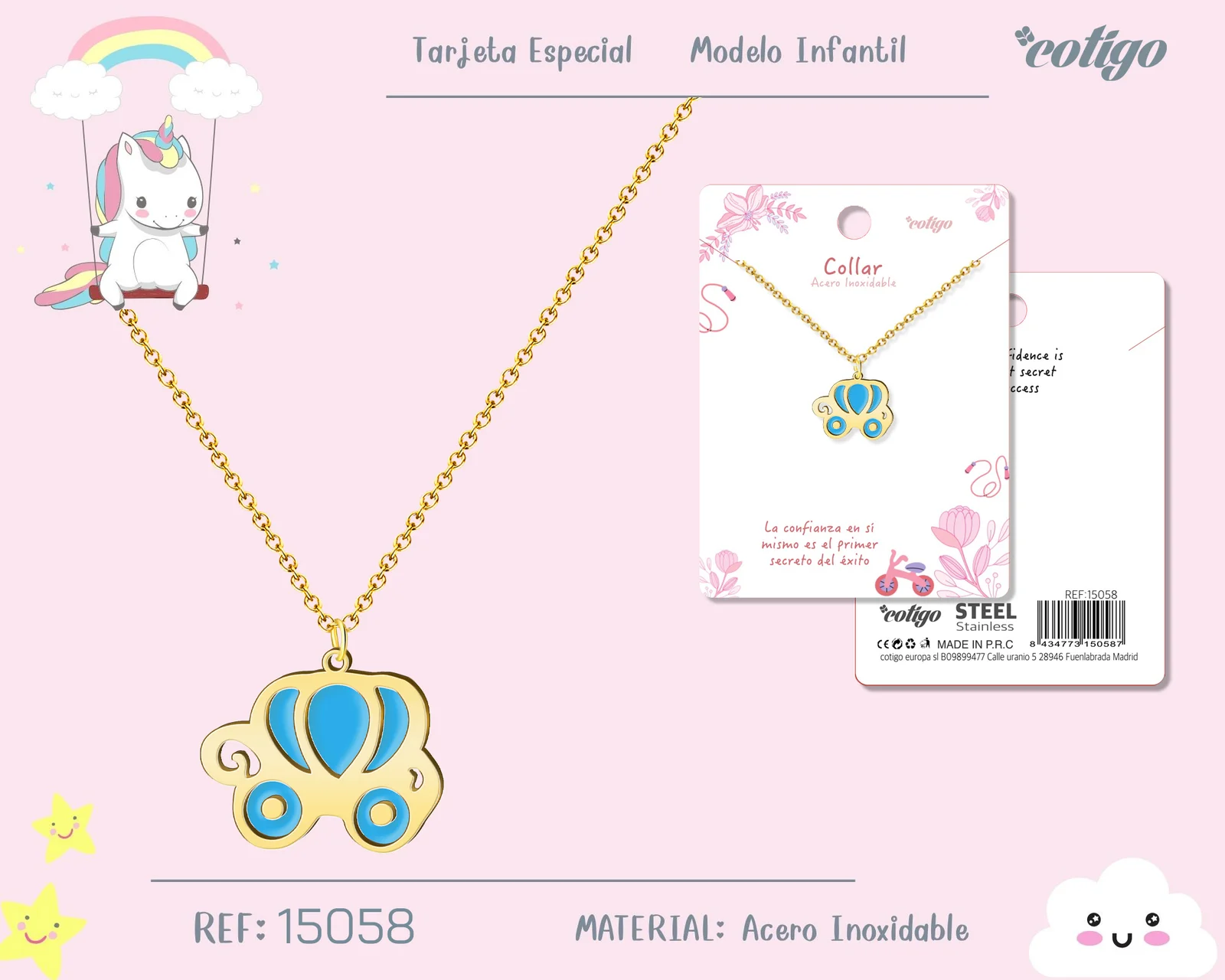 COLLAR NIÑA ACERO COLOR DORADO