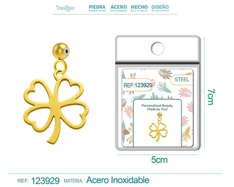 CHARM ACERO INOXIDABLE COLOR DORADO -CON BOLA DE GOMA