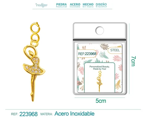 CHARM DE COBRE CHAPADO A ORO 14K CON CIRCONITA-CON CIERRE