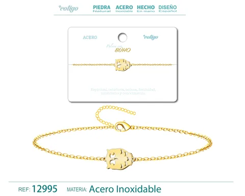 PULSERA BÚHOACERO DORADO