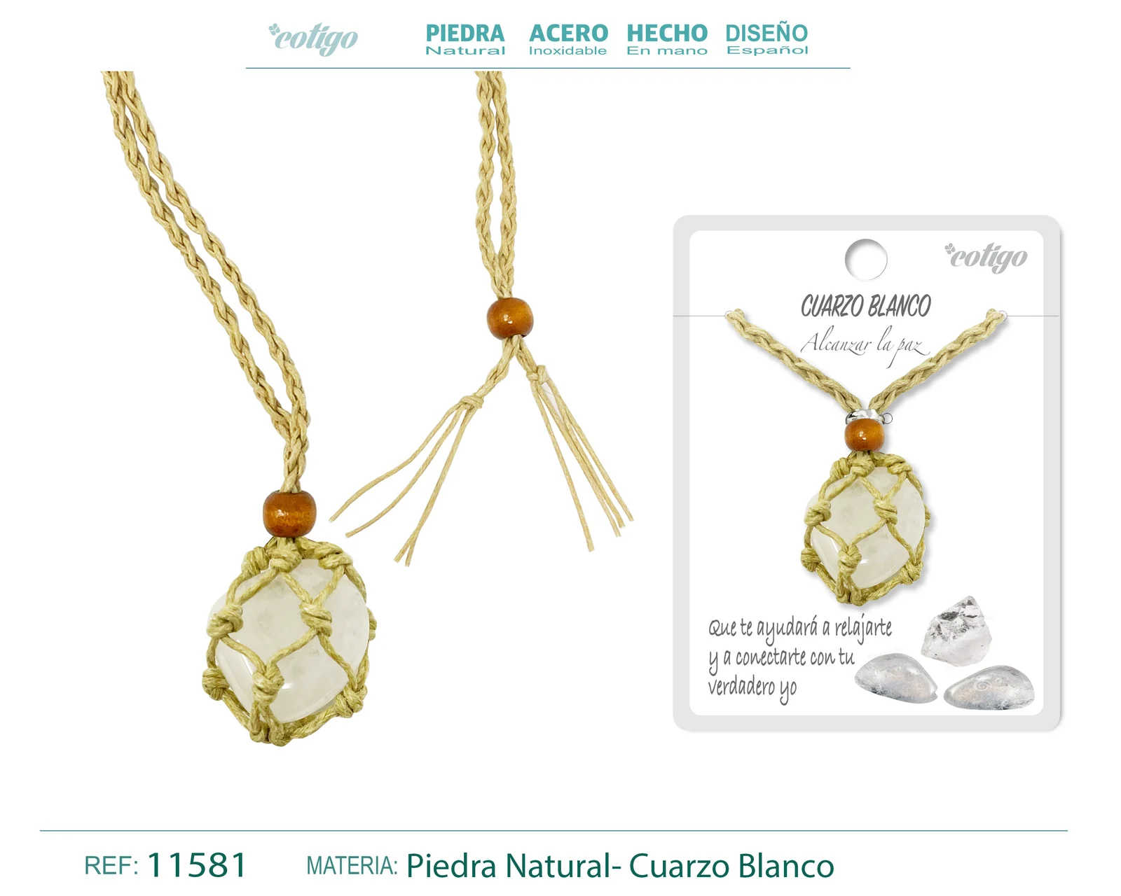 COLGANTE DE CUARZO BLANCO