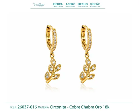 Brinco de argola com pendente de zircónia cúbica prateada
