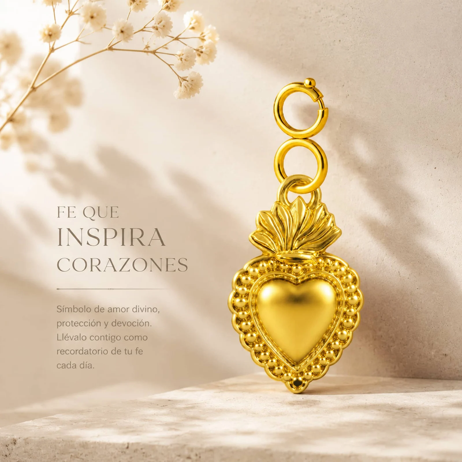 CHARM ACERO DORADO CHAPADO ORO 14 K-CON CIERRE